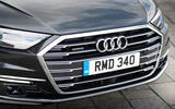 Audi A8 60 TFSIe 2020 road test review - front grille