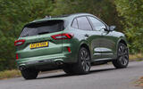 Ford Kuga hydrid S line 2024 rear left three quarter cornering