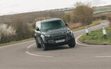 Land Rover Defender 130 cornering