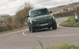 Land Rover Defender 130 hard cornering