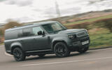 Land Rover Defender 130 side cornering