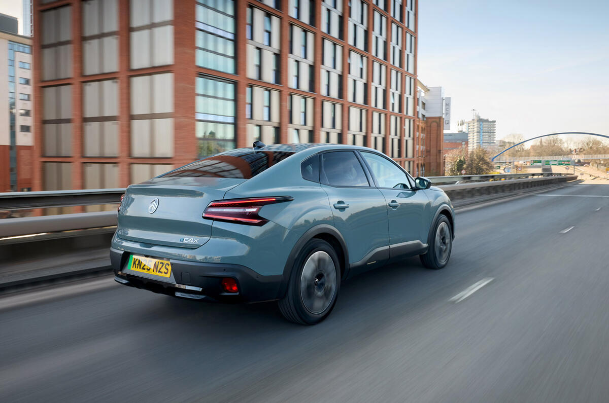 04a Citroen e C4 X 2025 review rear driving