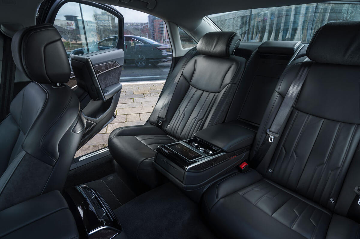Audi A8 60 TFSIe 2020 road test review - rear seats