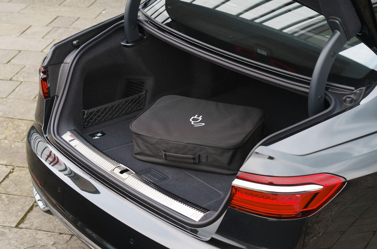 Audi A8 60 TFSIe 2020 road test review - boot