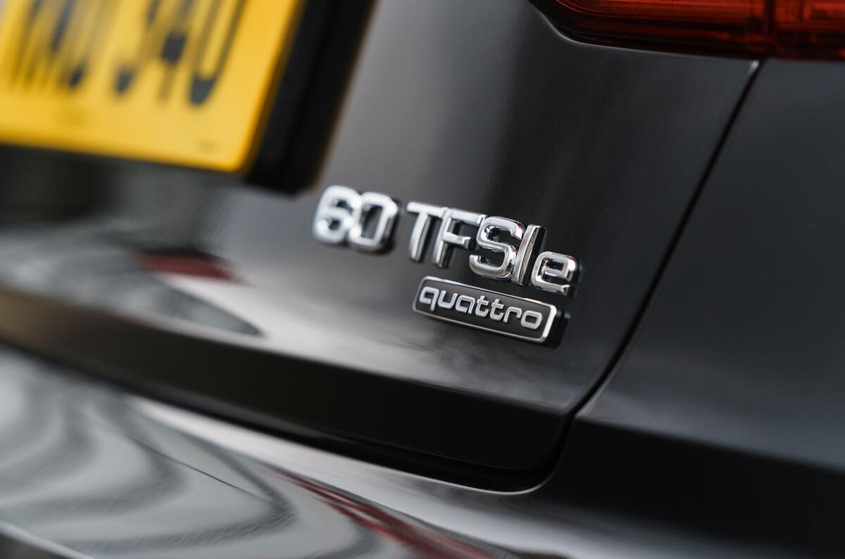 Audi A8 60 TFSIe 2020 road test review - rear badge