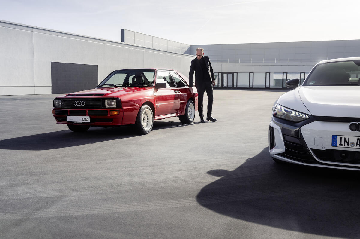 “On my desk, the Audi Sport quattro and the Audi RS e-tron GT sit side-by-side," Audi's Marc Lichte explains