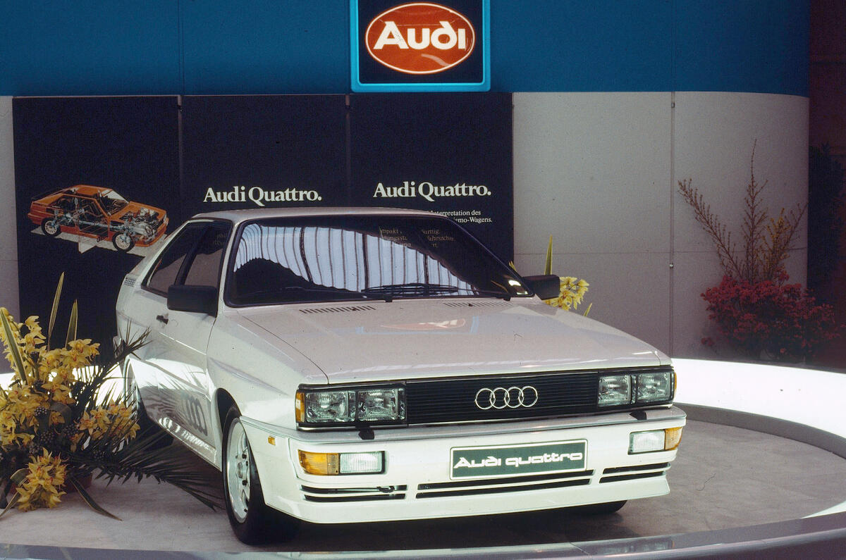 The original Audi quattro turned heads when it was unveiled at the 1980 Geneva Motor Show